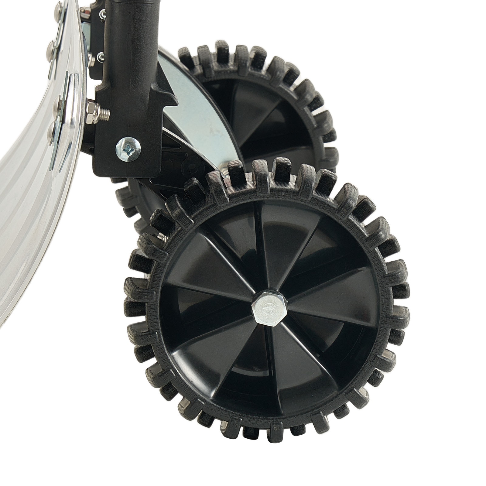 Durable Metal Wheeled Snow Pusher Shovel For Driveway Clearing_voghion.com